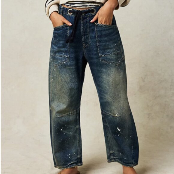 We The Free Moxie Pull-On Barrel Jeans Size 28 EUC - Picture 2 of 7